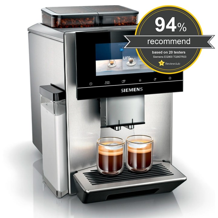 Siemens TQ907R03 EQ900 s700 Espressomaskine Inkl. 6kg Rigtig Kaffe Crema Intenso Hele kaffebønner