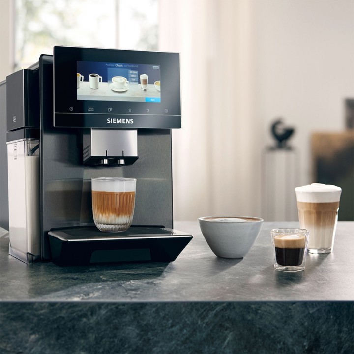 Siemens TQ905RZ5 EQ900 Plus Inkl. Siemens Termokande, Multi Calc/Clean TZ800Z3 & 6kg Rigtig Kaffe Crema Intenso