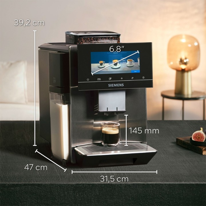 Siemens TQ905RZ5 EQ900 Plus Inkl. Siemens Termokande, Multi Calc/Clean TZ800Z3 & 6kg Rigtig Kaffe Crema Intenso