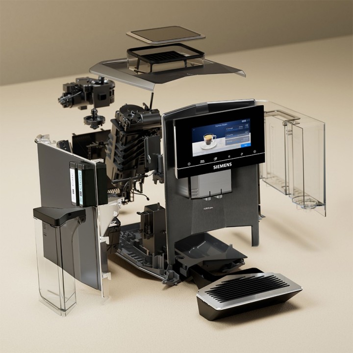 Siemens TQ905RZ5 EQ900 Plus Inkl. Siemens Termokande, Multi Calc/Clean TZ800Z3 & 6kg Rigtig Kaffe Crema Intenso