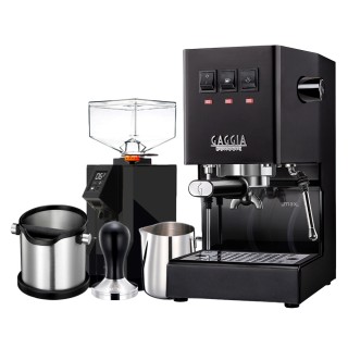 Gaggia Classic E24 Sort Espressomaskine Inkl. Eureka Mignon Perfetto & Baristaudstyr
