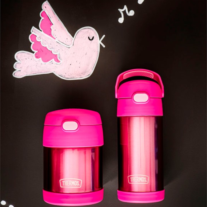 Thermos  Funtainer Drikkeflaske m. Sugerør 355 ml Pink
