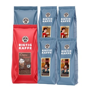 Rigtig Kaffe Mixpakke 4kg Hele kaffebønner Rigtig Kaffe Mixpakke 4kg Hele kaffebønner