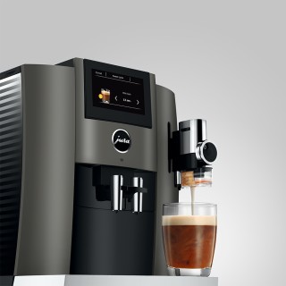 Jura S8 (EB) Dark Inox Espressomaskine Inkl. Startpakke DK sprog & 6kg Rigtig Kaffe Crema Intenso Hele kaffebønner