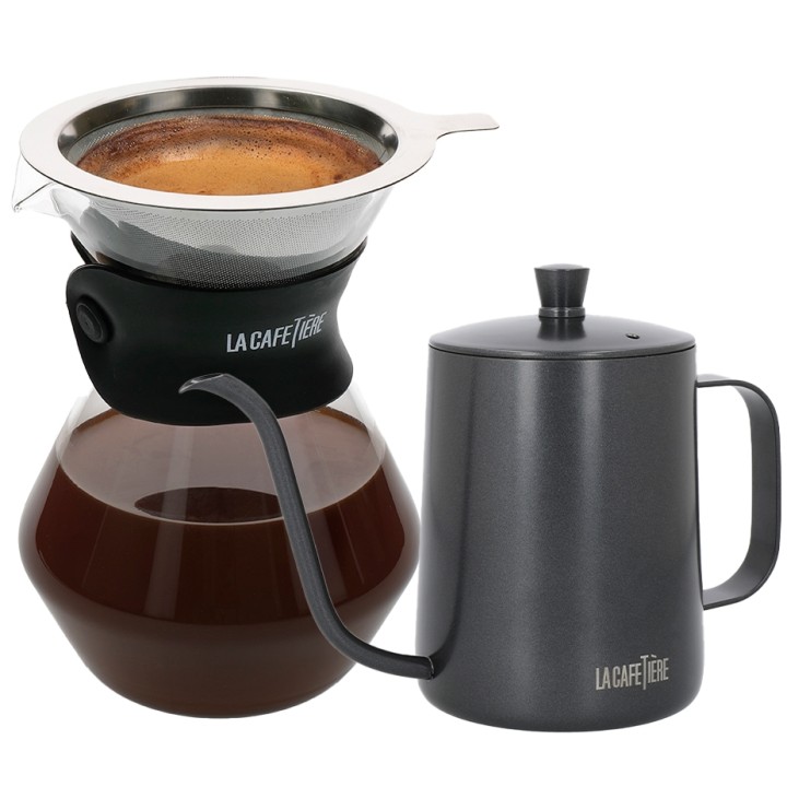 La Cafetière Pour Over 3 Kop. og La Cafetière Gooseneck Kedel 0,6 L Sort La Cafetière Pour Over 3 Kop. og La Cafetière Gooseneck Kedel 0,6 L Sort