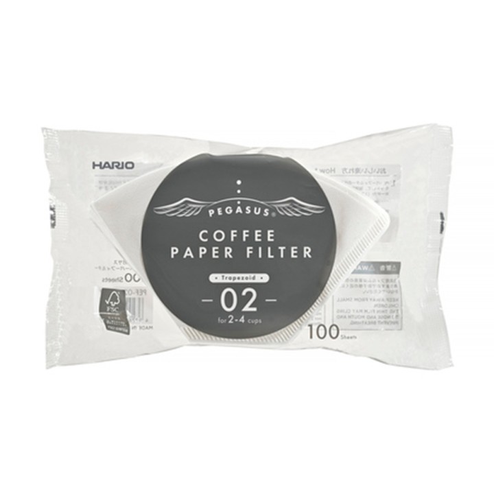 Hario Pegasus Papir Filtre 02 Hvid 100 Stk Hario Pegasus Papir Filtre 02 Hvid 100 Stk