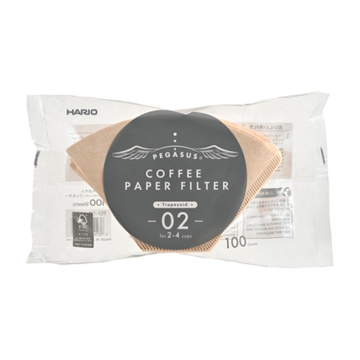 Hario Pegasus Papir Filtre 02 Brun 100 Stk Hario Pegasus Papir Filtre 02 Brun 100 Stk