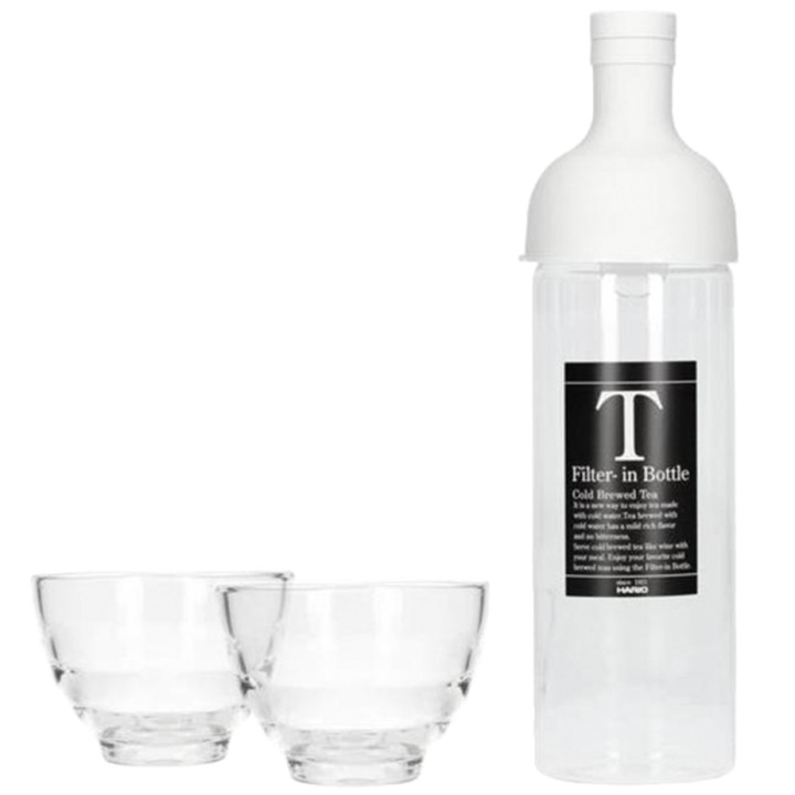 Hario Filter-In 0,75 L Istebrygger Lysegrå m. 2 glas Hario Filter-In 0,75 L Istebrygger Lysegrå m. 2 glas