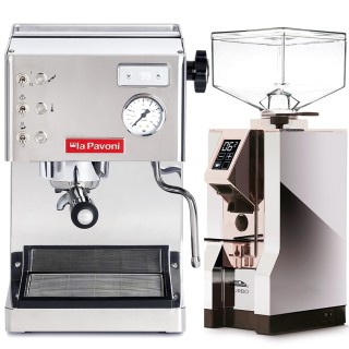 La Pavoni Casa Bar PID Stål LPMCBS02EU Espressomaskine Inkl. Eureka Mignon Turbo Chrome Espressokværn