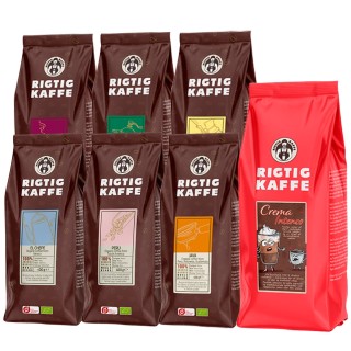 Rigtig Kaffe Brun Serie & Crema Intenso Mixpakke 3,4kg Hele kaffebønner