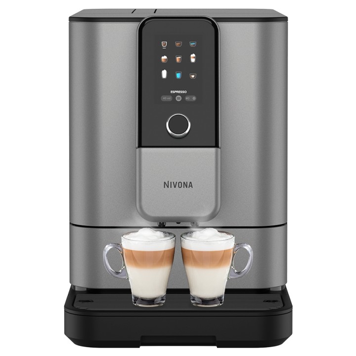 Nivona NIVO 8103 Titanium Espressomaskine Inkl. Afkalkning, Kalkfilter, Mælkerens, Rensepiller & 1kg Hele kaffebønner