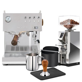 Ascaso Steel Duo Plus Poleret Stål Espressomaskine Inkl. Eureka Espressokværn & Baristapakke