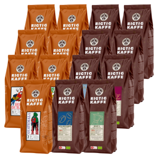 Rigtig Kaffe Mixpakke 6kg Hele kaffebønner Rigtig Kaffe Mixpakke 6kg Hele kaffebønner