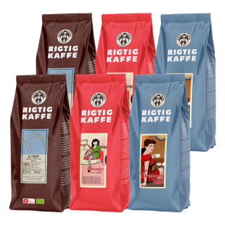 Rigtig Kaffe Mixpakke 2,8kg Hele kaffebønner Rigtig Kaffe Mixpakke 2,8kg Hele kaffebønner