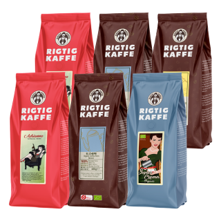 Rigtig Kaffe Mixpakke 2,7kg Hele kaffebønner Rigtig Kaffe Mixpakke 2,7kg Hele kaffebønner