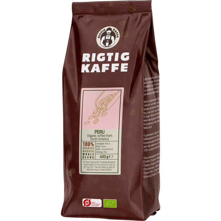 Rigtig Kaffe Organic Peru v/24kg Hele kaffebønner Rigtig Kaffe Organic Peru v/24kg Hele kaffebønner