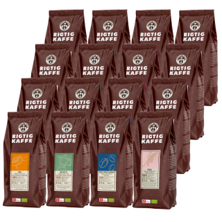 Rigtig Kaffe Organic Mixpakke 6,4kg Hele kaffebønner Rigtig Kaffe Organic Mixpakke 6,4kg Hele kaffebønner