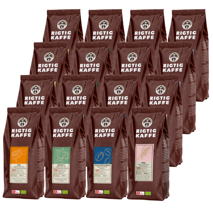 Rigtig Kaffe Organic Mixpakke 6,4kg Hele kaffebønner