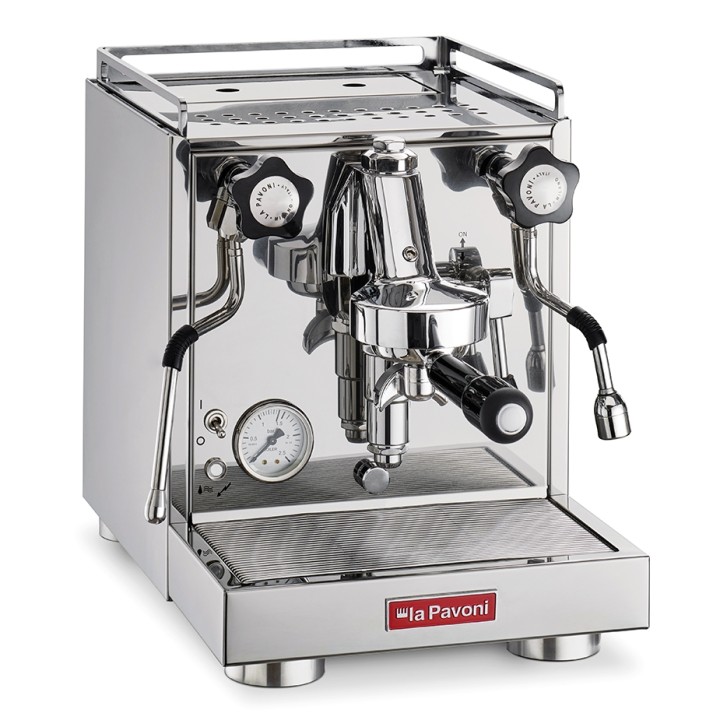 La Pavoni New Cellini Classic LPSCCS01EU Inkl. Espressokværn, Baristaudstyr & 4 stk Club House Cappuccinokopper Sort