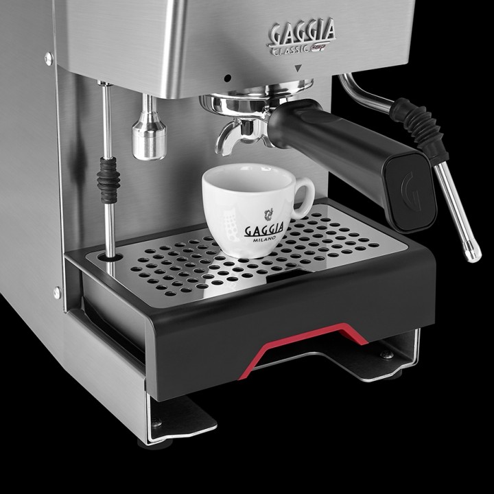 Gaggia Classic GT Stål Espressomaskine Inkl. Gaggia MDF 55 Chrome Espressokværn & House of Barista Knockbox