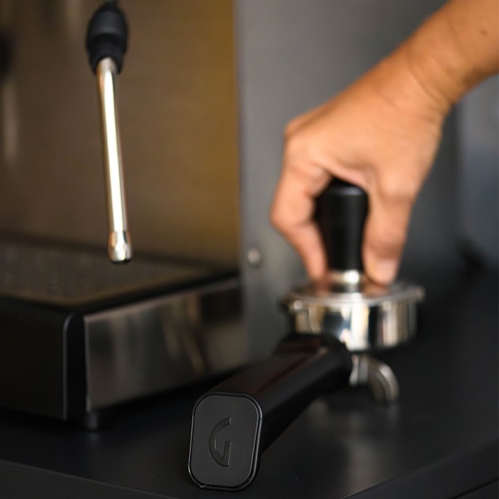 Gaggia Classic GT Stål Espressomaskine Inkl. Gaggia MDF 55 Chrome Espressokværn & House of Barista Knockbox