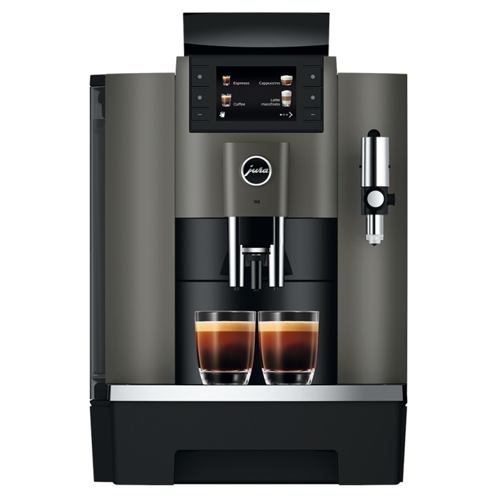 Jura W8 (EA) Espressomaskine Inkl. 2,5L Cooler, Pleje, Kopper & 6kg Kaffe Jura W8 (EA) Espressomaskine Inkl. 2,5L Cooler, Pleje, Kopper & 6kg Kaffe