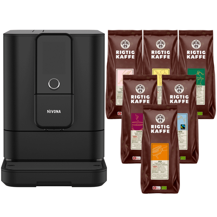 Nivona NIVO 8101 Sort Espressomaskine Inkl. 8x400g Rigtig Kaffe Organic