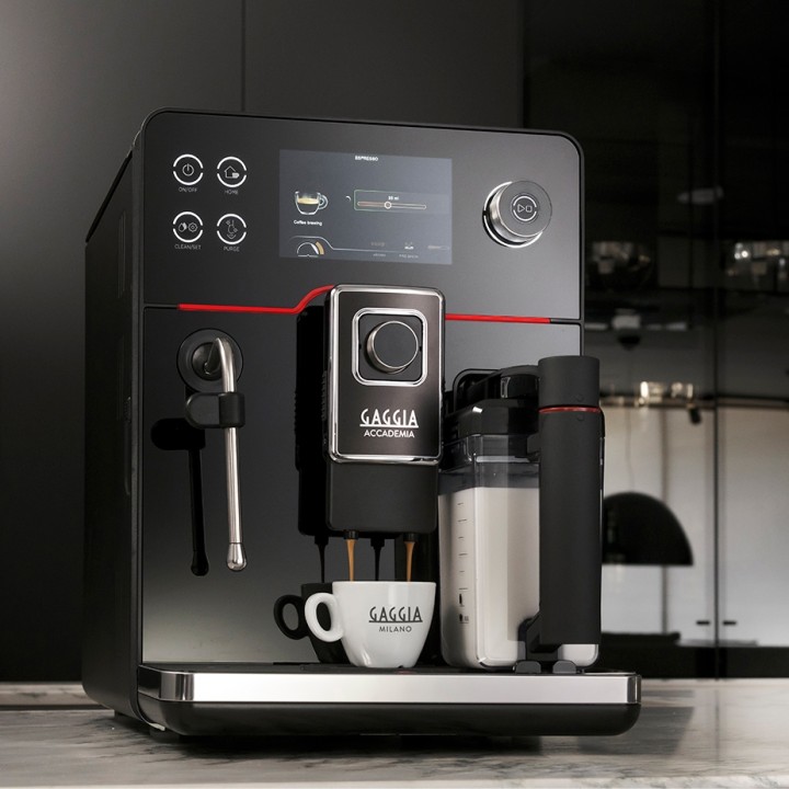 Gaggia Accademia Espressomaskine Inkl. Mælkekande 0,5L & 5x400g Rigtig Kaffe Organic Brun Serie