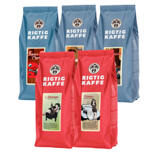 Rigtig Kaffe Mixpakke 2,5kg Hele kaffebønner Rigtig Kaffe Mixpakke 2,5kg Hele kaffebønner