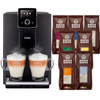 Nivona NICR 820 Espressomaskine Inkl. Mælkebeholder & 7x400g Rigtig Kaffe Organic