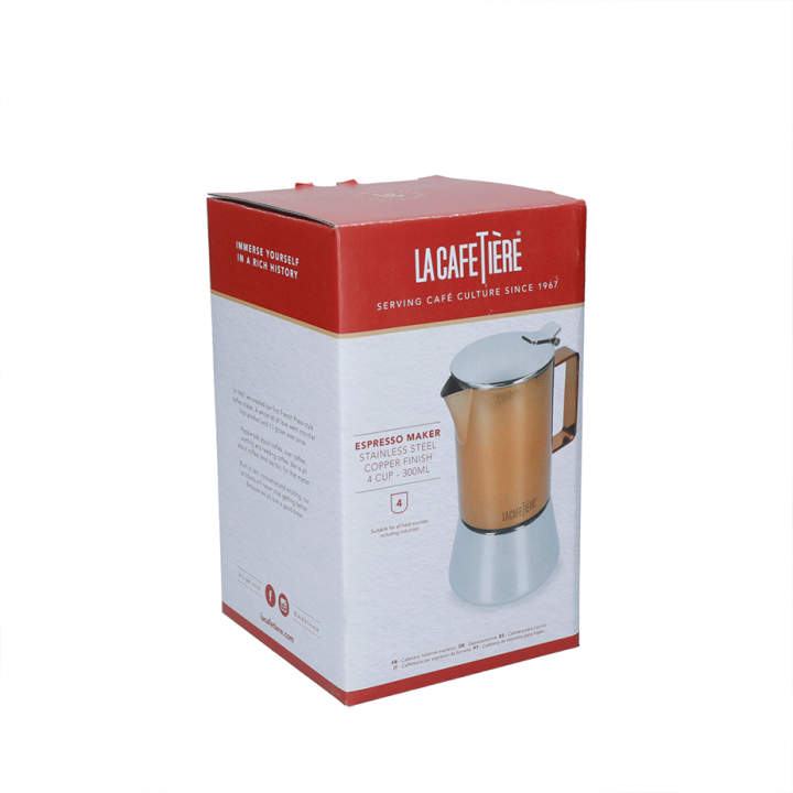 La Cafetière 4 Kop. Espressokande Kobber La Cafetière 4 Kop. Espressokande Kobber