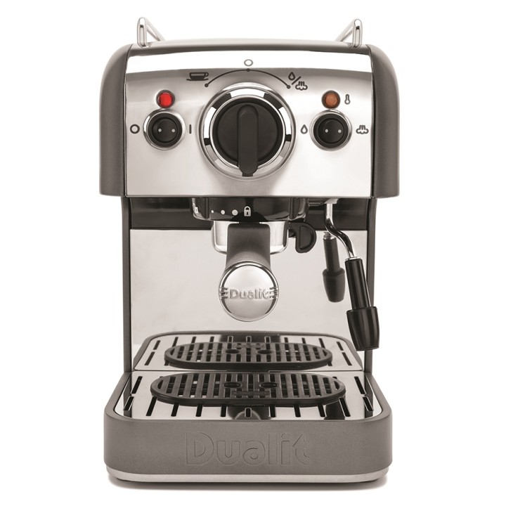 Dualit 3 in 1 Espressomaskine Inkl. Kaffemølle & Mælkekande Dualit 3 in 1 Espressomaskine Inkl. Kaffemølle & Mælkekande