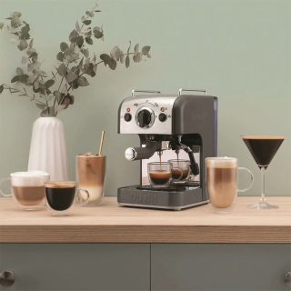 Dualit 3 in 1 Espressomaskine Inkl. Kaffemølle & Mælkekande Dualit 3 in 1 Espressomaskine Inkl. Kaffemølle & Mælkekande