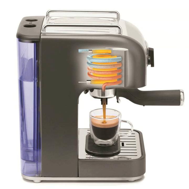 Dualit 3 in 1 Espressomaskine Inkl. Ascaso i-Mini  I2 Espressokværn, Mælkekande, Stampemåtte & Kaffe