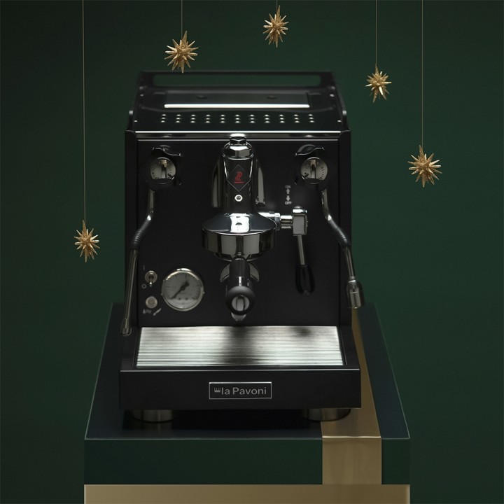 La Pavoni New Cellini Classic Sort LPSCCB01EU Espressomaskine Inkl. Eureka Mignon Libra Chrome/Mat Sort Espressokværn