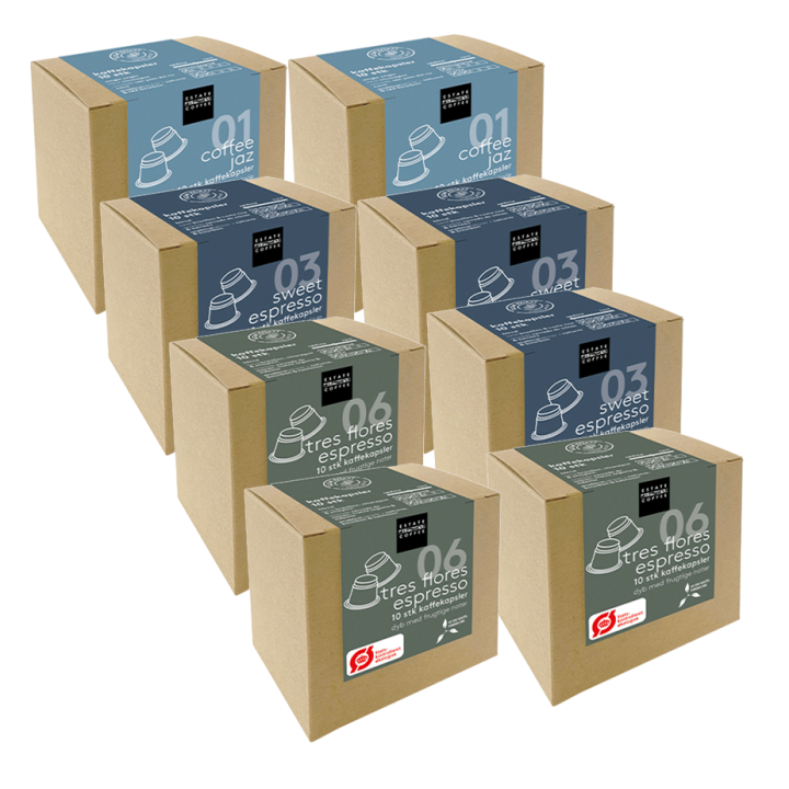 Estate Coffee Kaffekapsler 8x10 Stk Estate Coffee Kaffekapsler 8x10 Stk