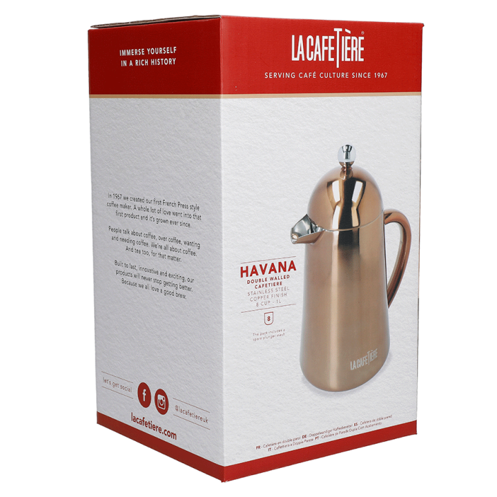 La Cafetière Havana 8 Kop. Stempelkande Kobber La Cafetière Havana 8 Kop. Stempelkande Kobber