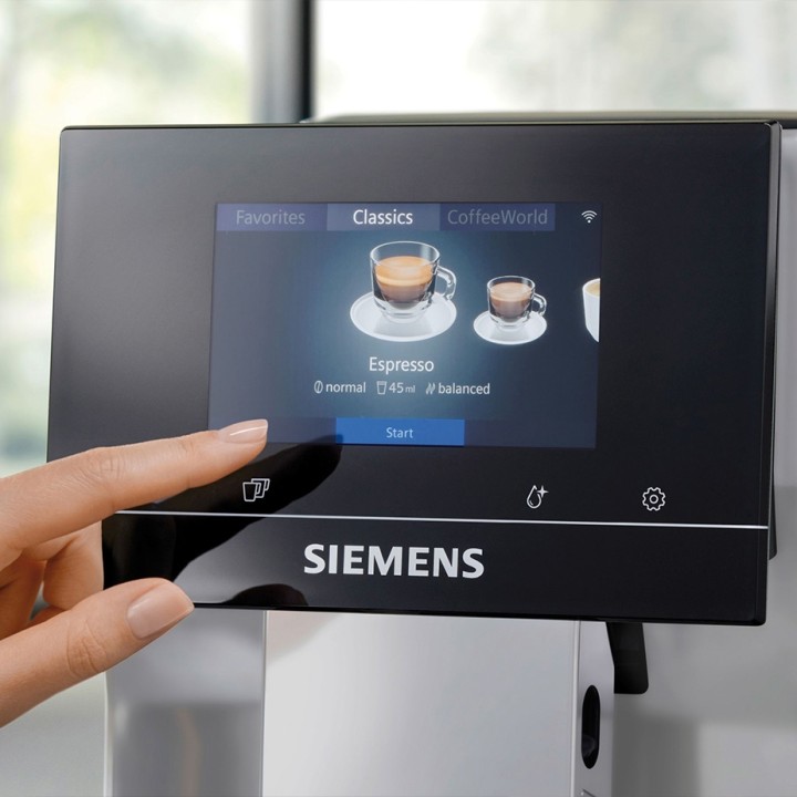 Siemens TP715R07 EQ700 Inox Silver Metallic Espressomaskine Inkl. Plejepakke & 3kg Rigtig Kaffe Mixpakke