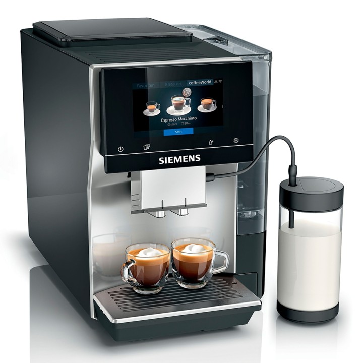 Siemens TP715R07 EQ700 Inox Silver Metallic Espressomaskine Inkl. Plejepakke & 3kg Rigtig Kaffe Mixpakke