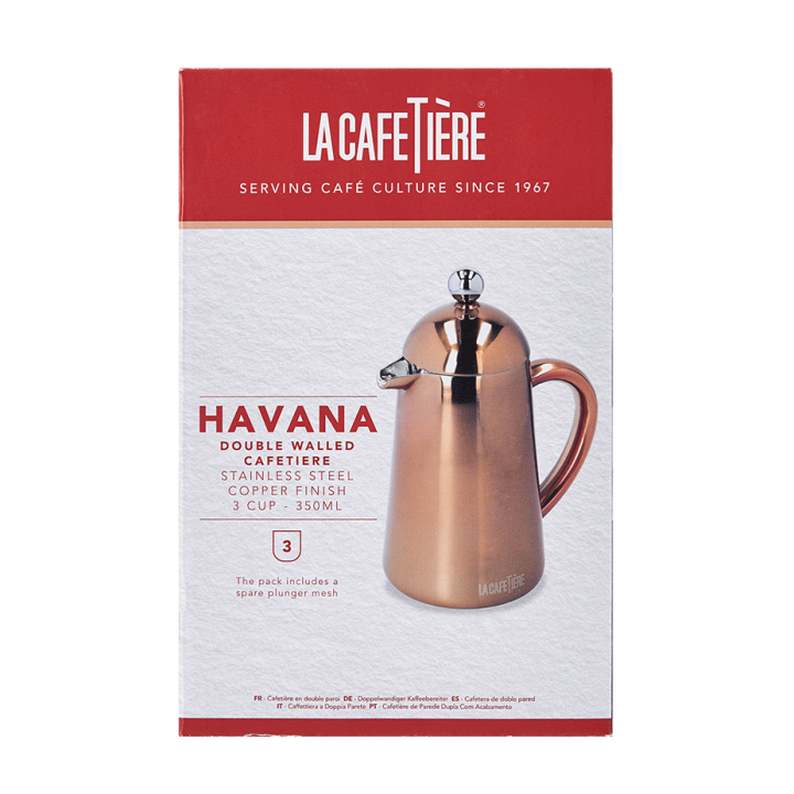 La Cafetière Havana 3 Kop. Stempelkande Kobber La Cafetière Havana 3 Kop. Stempelkande Kobber