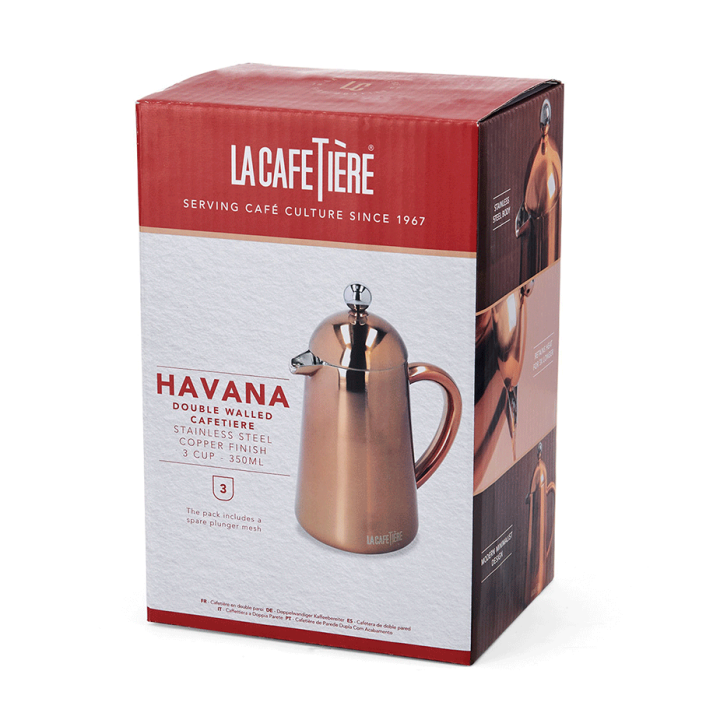 La Cafetière Havana 3 Kop. Stempelkande Kobber La Cafetière Havana 3 Kop. Stempelkande Kobber