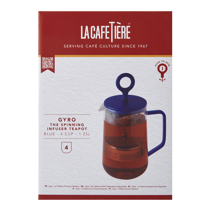 La Cafetière Gyro Spinfuser 1,25 L Tebrygger Blå/Glas La Cafetière Gyro Spinfuser 1,25 L Tebrygger Blå/Glas