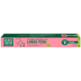 Black Coffee Roasters Lungo Peru Kaffekapsler Øko 10 x 10 stk