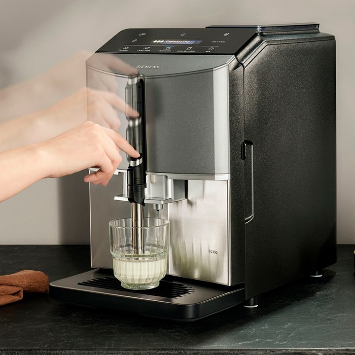 Siemens TF305E04 EQ300 Espressomaskine Inkl. Plejepakke Espresso Care & 1,5kg Rigtig Kaffe Hele Kaffebønner