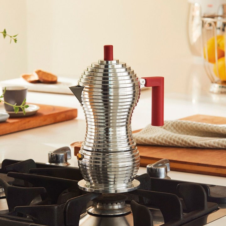 Alessi Pulcina Induktion 6 Kop. Espressokande Rød