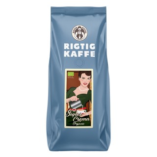 Rigtig Kaffe Super Crema Økologisk 500g Hele kaffebønner