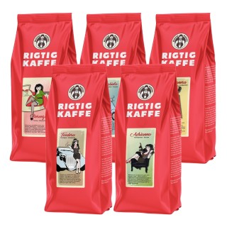 Rigtig Kaffe Mixpakke 2,5kg Hele kaffebønner