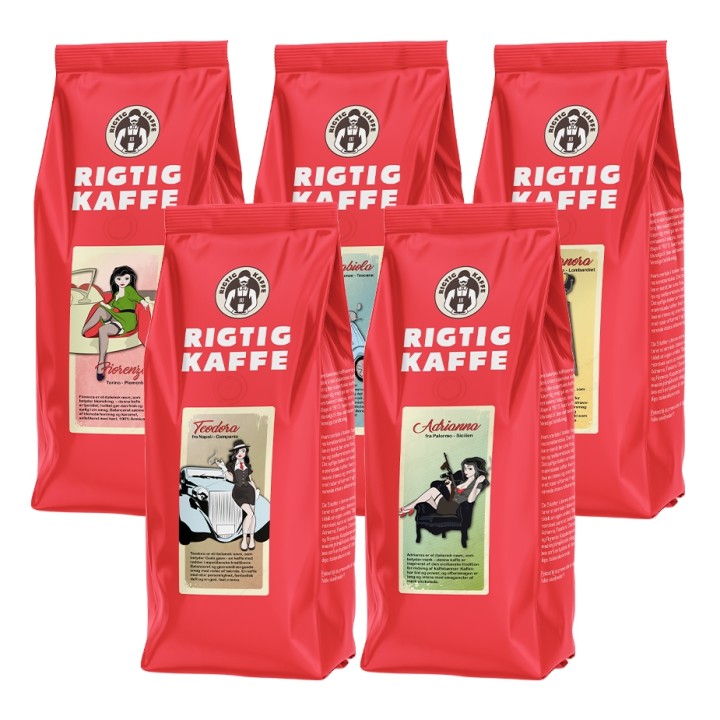Rigtig Kaffe Mixpakke 2,5kg Hele kaffebønner