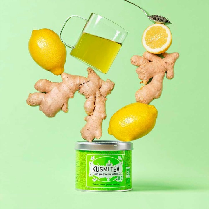 Kusmi Grøn Te Citron og Ingefær Økologisk 100g