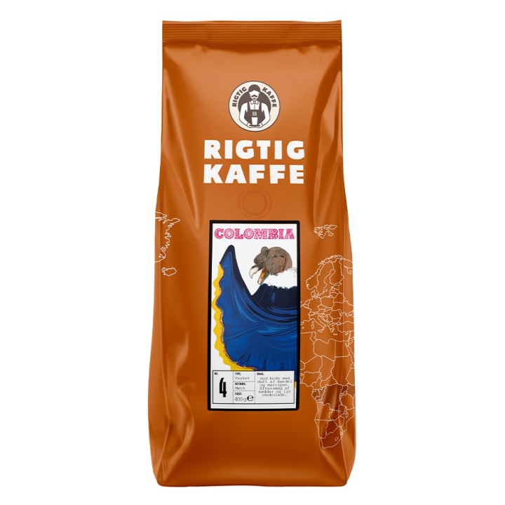 Rigtig Kaffe Colombia No. 4 - 400g Hele kaffebønner